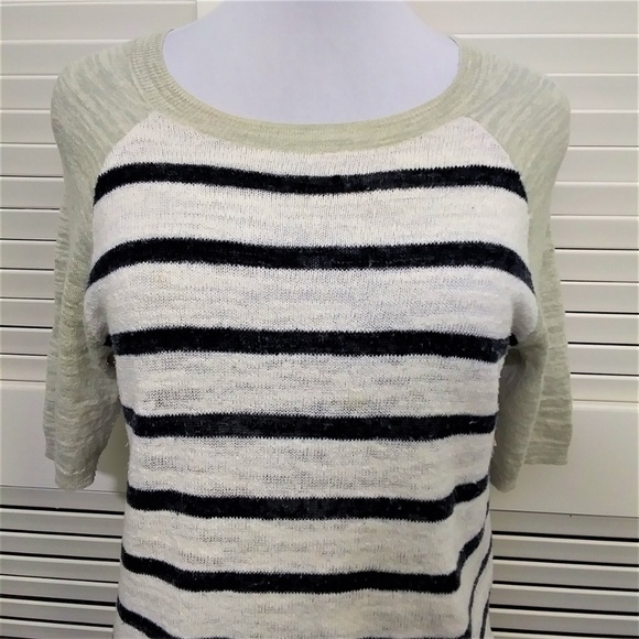 J. Crew Striped Sweater Casual 3/4 Length Sleeve Crew Neck Nautical Womens Small - Picture 2 of 8